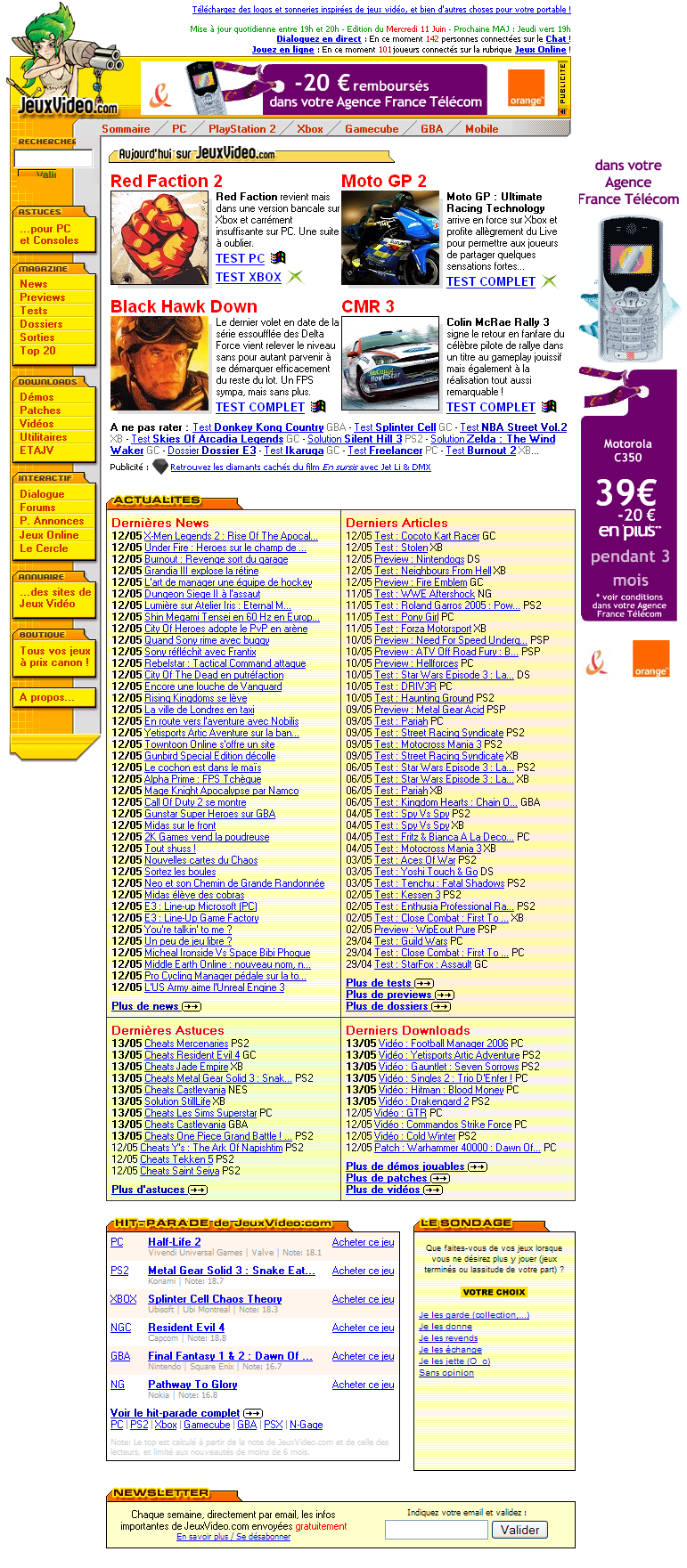 Jeuxvideo.com en septembre 2002 (Source : Jeuxvideo.com)