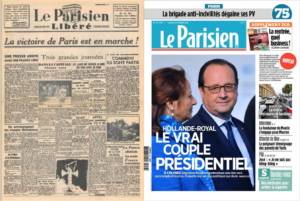 évolution journal Le Parisien 1944 2016