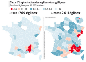 Taux d'implantation des églises évangéliques protestantes