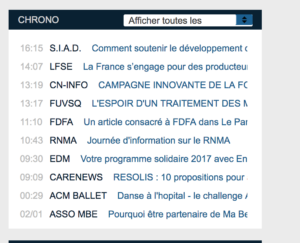 Le fil d'info de Carenws.com distingue bien les infos issues du média, labellisés "Carenews" ou "CN Info", des autres contenus